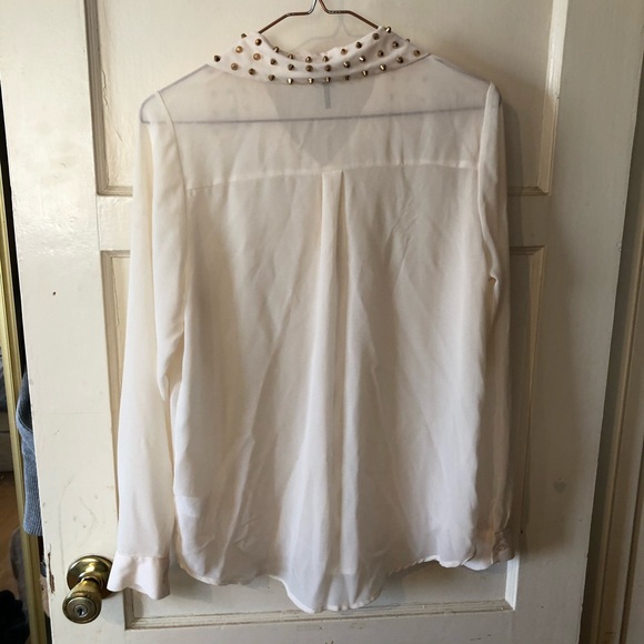 Nollie studded cream chiffon blouse - Picture 2 of 5